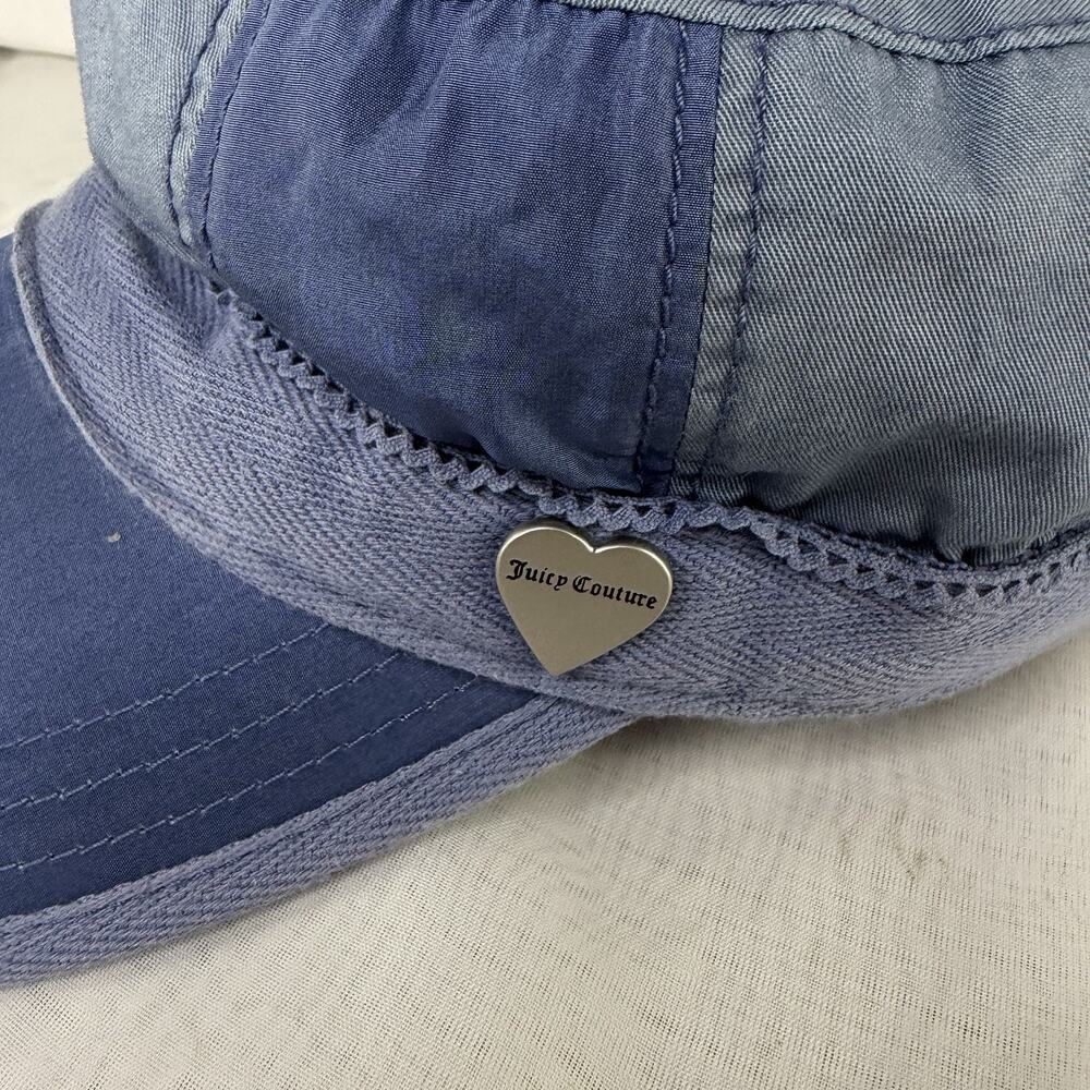 Vintage Juicy Couture Cadet Style Flat Cap Blue 100% Cotton - Picture 4 of 11